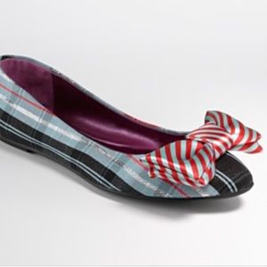 Coach Cambria Poppy Bow Plaid Tartan Flats